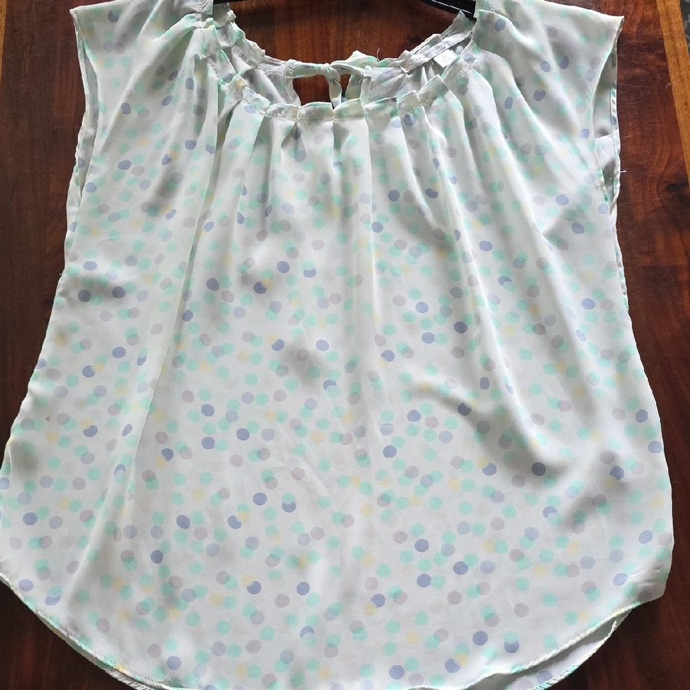 LC Lauren Conrad Pastel Polka Dot Blouse